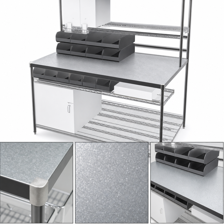 Product image #3 for Eagle Group Drive-Through Task Station with Galvanized Steel Top, 60 Inch x 36 Inch