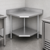 Thumbnail image #3 for Sapphire Manufacturing 30 Inch x 30 Inch 18 Gauge Stainless Steel Corner Work Table with 5 Inch Backsplash and Adjustable Undershelf