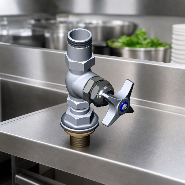 Product image #3 for T&S Brass Big-Flo Single Pantry Swivel-Base Deck-Mount Faucet, Less Nozzle