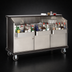 Thumbnail image #4 for Advance Tabco Heavy Duty Freestanding Portable Bar with Locking Doors, Stainless Steel Workboard & Ice Bin, Black Mica Finish