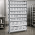 Thumbnail image #3 for Quantum Heavy Duty Wire Shelving Unit with 10 Shelves, 48 Clear Bins, 36 x 12 x 75 Inches