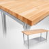Thumbnail image #3 for John Boos 72 x 24 Inch Edge Grain Maple Wood Top Work Table with Adjustable Undershelf