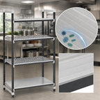 Thumbnail image #3 for Cambro Camshelving® Elements EXU184284VS4480 4-Tier Stationary Polymer Shelving Starter Unit, 42 x 18 x 84 in., Gray, 3 Vented + 1 Solid Shelves
