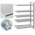 Thumbnail image #3 for Cambro Camshelving Elements XTRA Stationary Add-On Polymer Shelving Unit, 48 x 24 x 84 Inches, 5-Shelf, Speckled Gray
