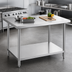Thumbnail image #3 for 60-Inch x 18-Inch Stainless Steel Worktable with Flat Top and Undershelf