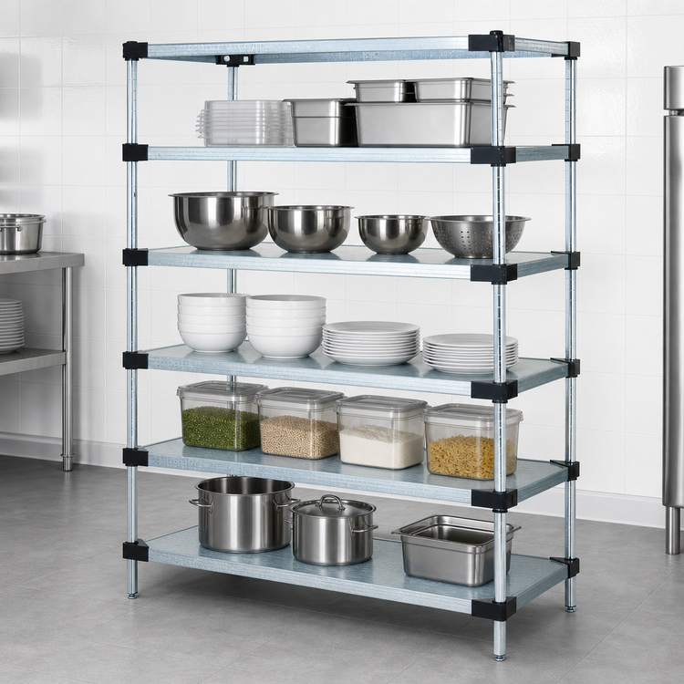 Product image #3 for Quantum 72" W x 14" D x 74" H Solid Shelving Starter Kit with 5 Shelves
