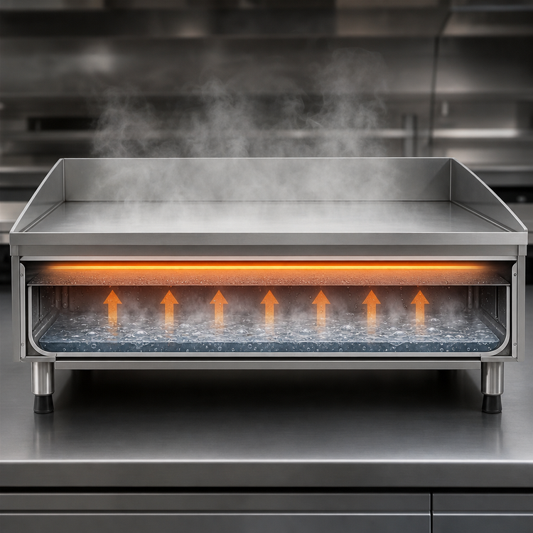 Product image #3 for AccuSteam 48-Inch Electric Steam-Heated Countertop Griddle with Digital Controls
