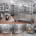 Thumbnail image #3 for Metro Super Erecta Mobile Wire Security Cage, Stainless Steel Finish, Standard Duty, 65 x 33-1/2 x 62 Inches