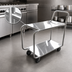 Thumbnail image #3 for Stainless Steel Welded Stock Cart with 2 Solid Shelves, 700 lb Capacity