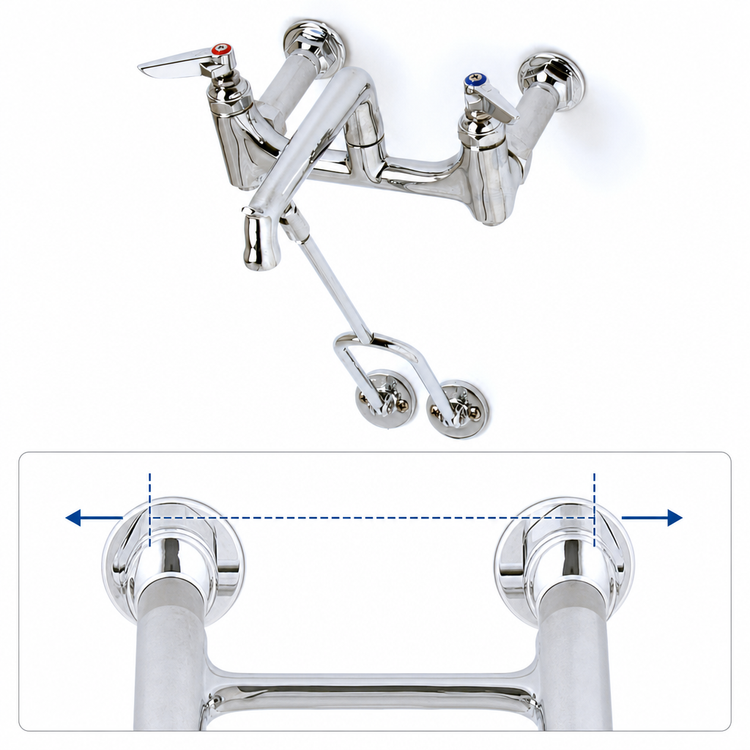 Product image #3 for T&S Brass 8-Inch Wall Support Service Sink Faucet with Plain End Spout and Wall Brace