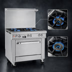 Thumbnail image #3 for Southbend (Middleby) Ultimate 4244C 24-Inch Gas Restaurant Range with 4 Open Burners, Cabinet Base & Backriser Shelf