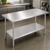 Thumbnail image #3 for John Boos Stallion 60-Inch x 30-Inch Budget Stainless Steel Top Work Table with Adjustable Undershelf