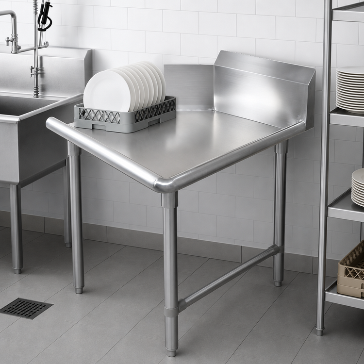 Product image #3 for John Boos Pro-Bowl 48 x 30 x 44-Inch Straight Clean Dish Table, Left-to-Right, 14 Gauge 304 Stainless Steel
