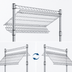 Thumbnail image #3 for Eagle Group 60-Inch x 18-Inch Chrome Reversible Wire Angled Shelf with Hanger Rails