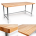 Thumbnail image #3 for John Boos 108-Inch Northern Hard Rock Maple Wood Top Work Table with Stainless Steel Legs