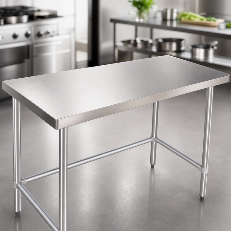 Product image #3 for 48-Inch x 18-Inch Stainless Steel Work Table with Open Galvanized Base