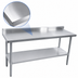 Thumbnail image #3 for Sapphire 72-Inch Stainless Steel Commercial Work Table with 5-Inch Backsplash and Undershelf