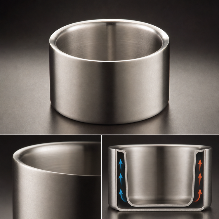 Product image #3 for American Metalcraft 17 oz. Satin Finish Double-Wall Stainless Steel Serving Bowl