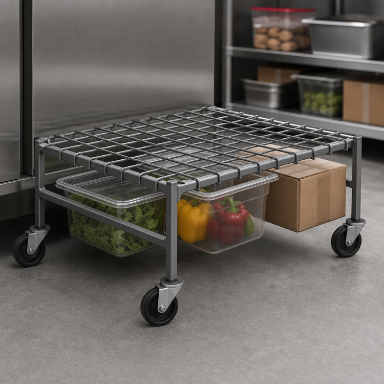Product image #3 for EAGLEgard MDR2124-E Mobile Wire Dunnage Rack — 24" W x 21" D x 14" H, 800 lb Capacity