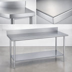 Thumbnail image #3 for Duke Manufacturing 314S-30108-5R Stainless Steel Work Table with 5-Inch Riser and Undershelf, 108 x 30 x 36 Inches
