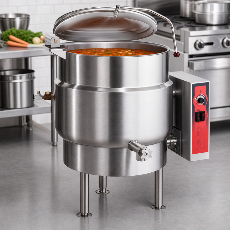 Product image #4 for Vulcan K40EL 40-Gallon Electric Floor-Mounted Stationary 2/3-Jacketed Steam Kettle