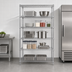 Thumbnail image #3 for Quantum Stationary Chrome-Plated Wire Shelving Starter Kit, 30-Inch Wide x 24-Inch Deep x 74-Inch High, 5 Shelves