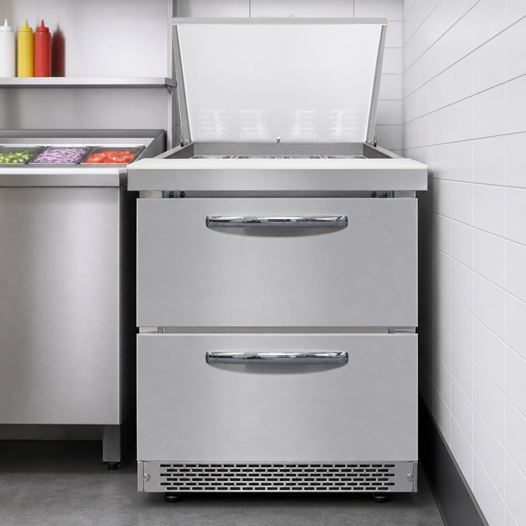 Product image #3 for Continental Refrigerator Mighty Top SW27N12M-FB-D 27" One-Section Refrigerated Sandwich Prep Table with Drawers