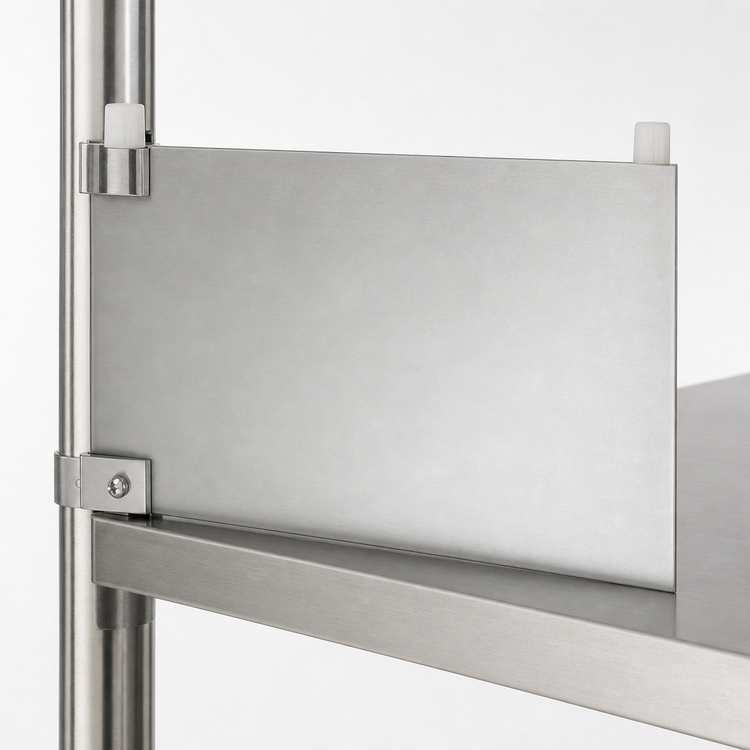 Product image #3 for Eagle Group Left Single Knob Foot Bracket for Cantilevered Shelving Systems, 18 Inch Stainless Steel