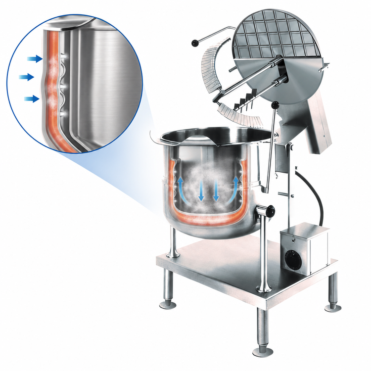 Product image #3 for Cleveland Range 12-Gallon Countertop Direct Steam Kettle/Mixer with Sweep/Fold Agitator