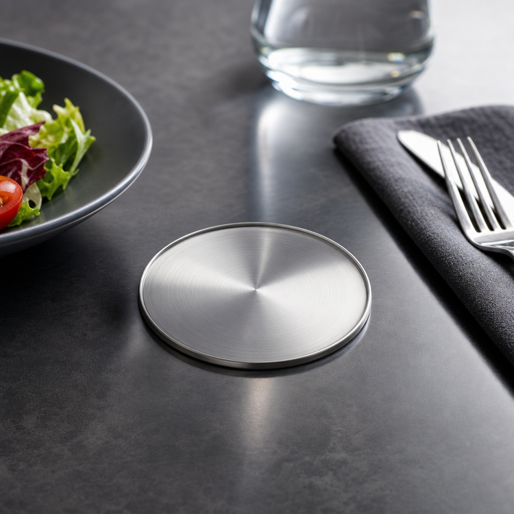 Product image #3 for American Metalcraft 4-Inch Round Stainless Steel Plate with Satin Finish