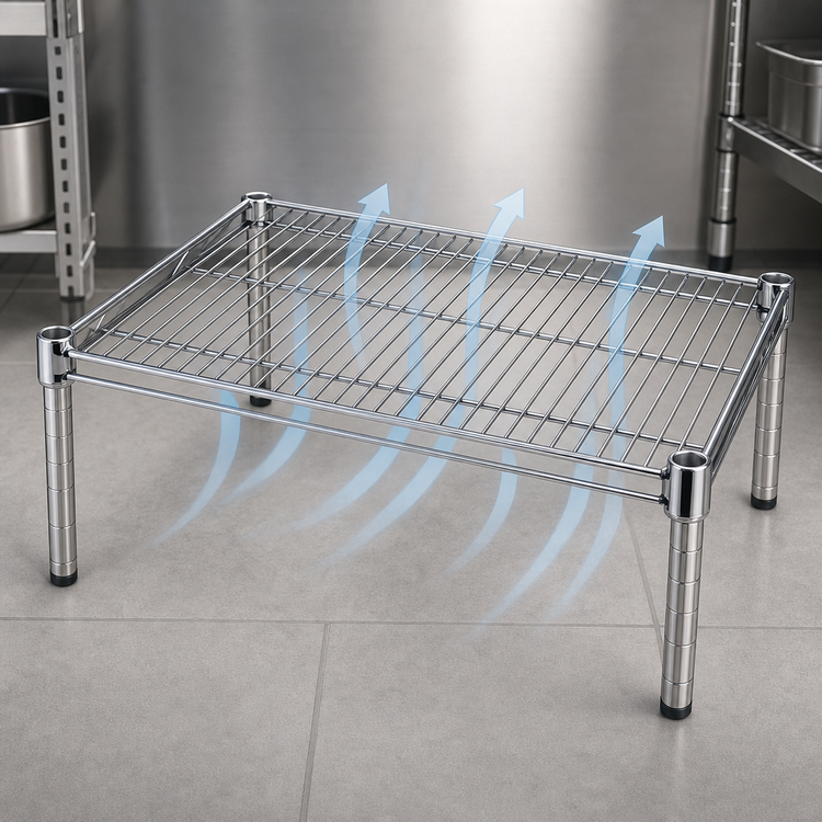 Product image #3 for Metro Super Erecta 36"W x 18"D Chrome Open-Wire Dunnage Rack Platform