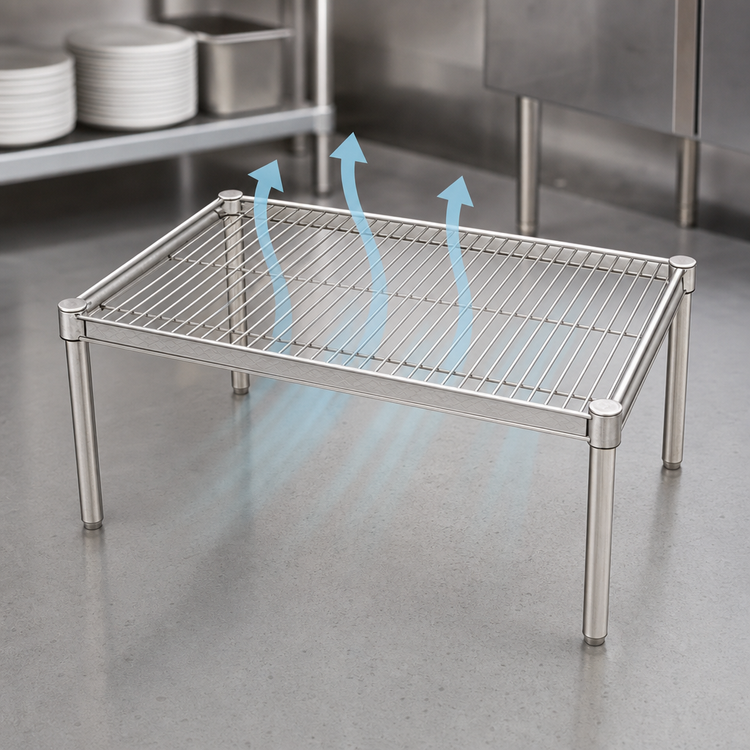 Product image #3 for Metro Super Erecta Stainless Steel Open Wire Dunnage Rack Platform, 30 x 21 Inches