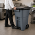 Thumbnail image #4 for BRUTE 50 Gallon 2-Wheel Step-On Rollout Trash Container with Hinged Lid