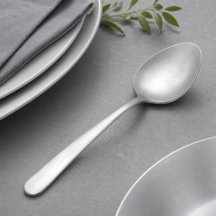 Product image #3 for Windsor #53 Medium Weight Oval Soup Spoon, 18/0 Stainless Steel, Vibro Finish