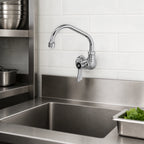 Thumbnail image #3 for Fisher 67601 Wall-Mount Single-Hole Faucet with 6-Inch Swing/Swivel Spout, Lever Handle, Stainless Steel, 1/2-Inch Female Inlet