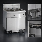 Thumbnail image #3 for Imperial (Middleby) IFSSP675ET 6-Battery Electric Floor Fryer, 75 lb. Tanks, Built-In Filter, Electronic Thermostat, Stainless Steel