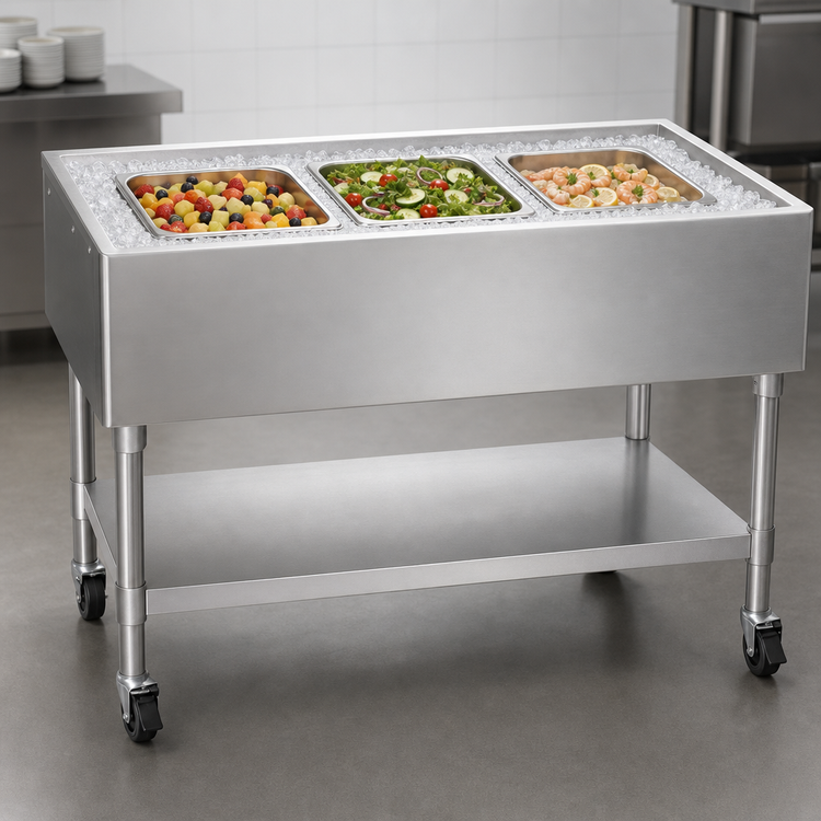 Product image #3 for Eagle Group PCP-3 Portable Ice-Type Open Base 3-Pan Cold Pan Serving Counter
