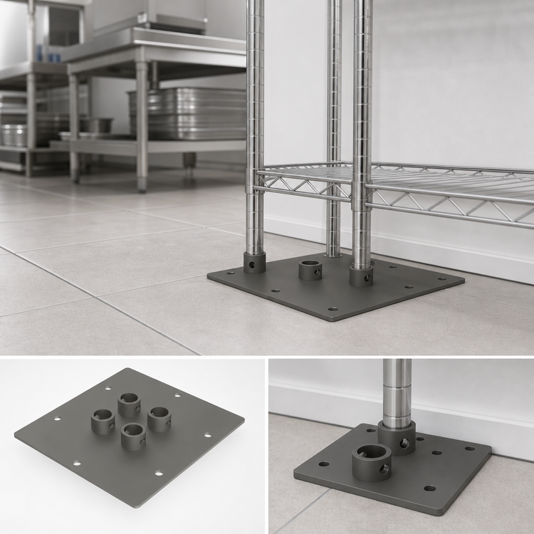 Product image #3 for Metro Super Erecta Seismic HCAI Preapproval 4-Post Square 6-Bolt Base Plate Kit