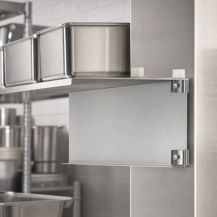 Product image #3 for Eagle Group 14-Inch Stainless Steel Double Knob Foot Bracket for Cantilevered Shelving Systems