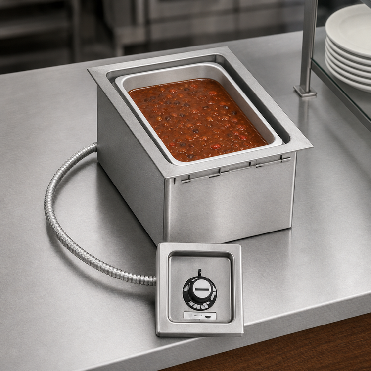 Product image #3 for Wells HSW-6D Half-Size Built-In Electric Hot Well with Drain