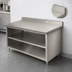 Thumbnail image #3 for Advance Tabco Special Value Open Base Stainless Steel Work Table with Mid-Shelf and 5-Inch Backsplash, 36 x 30 Inches