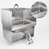 Thumbnail image #3 for John Boos Pro-Bowl Wall-Mount Stainless Steel Hand Wash Sink with Double Knee Valves, Side Splashes, and Gooseneck Spout