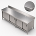 Thumbnail image #3 for John Boos 120-Inch x 30-Inch Enclosed Base Stainless Steel Work Table with Sliding Doors and 5-Inch Backsplash