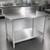 Thumbnail image #3 for John Boos Stallion 60 x 36 Inch Stainless Steel Top Work Table with 5 Inch Backsplash and Galvanized Undershelf