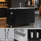 Thumbnail image #3 for Serv-Ware DD61-1-HC 61-Inch Black Beer Dispenser Keg Cooler, 14.16 Cu. Ft., 1 Tower with 2 Faucets