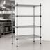 Thumbnail image #3 for Eagle Group Valu-Master Quad-Adjust Stationary 4-Tier Wire Shelving Starter Unit, 72 x 18 x 74 Inches, Pewter Gray Epoxy