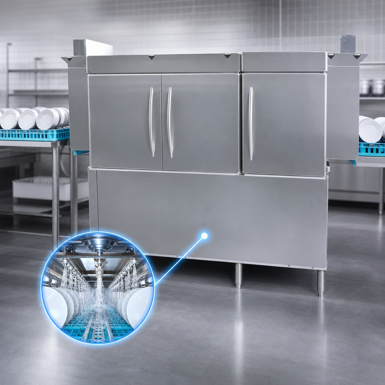 Product image #3 for Jackson RackStar 66CS Single-Tank High-Temperature Steam Tank Heat Rack Conveyor Dishwasher with 22" Pre-Wash