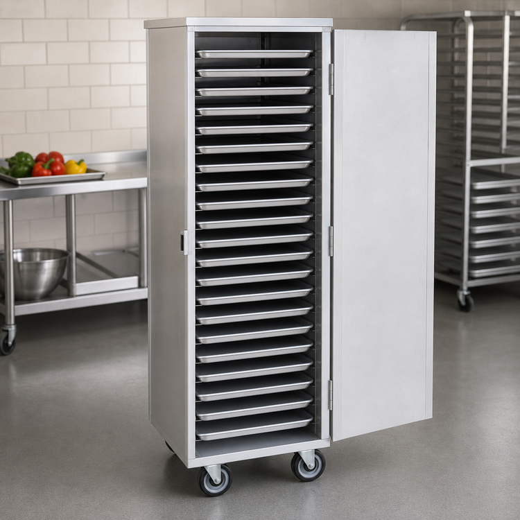 Product image #3 for Dinex DXP918 Aluminum Pan Transport Cabinet for 18 Full-Size Sheet Pans