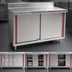 Thumbnail image #3 for Eagle Group Spec-Master Marine Series 96-Inch x 30-Inch Stainless Steel Enclosed Work Table with Cabinet Base, Sliding Doors, and 4-1/2-Inch Backsplash