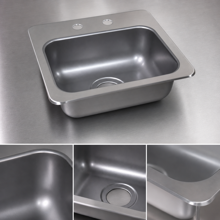Product image #3 for John Boos Pro-Bowl Drop-In 1-Compartment Stainless Steel Hand Sink, 12-1/2 x 10-1/2 x 6 Inch Bowl